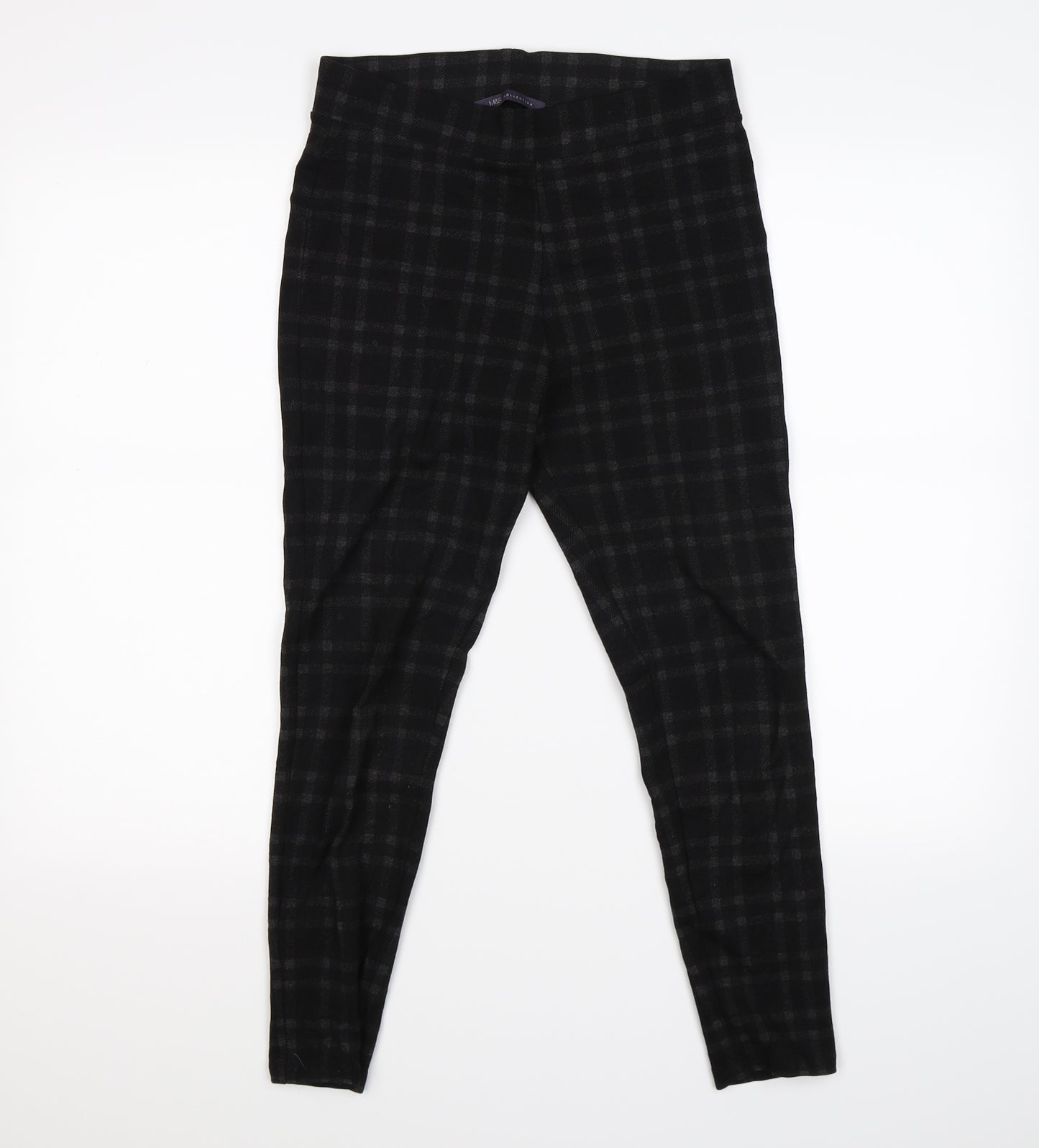 Marks and Spencer Womens Grey Check  Pedal Pusher Leggings Size 10 L25 in