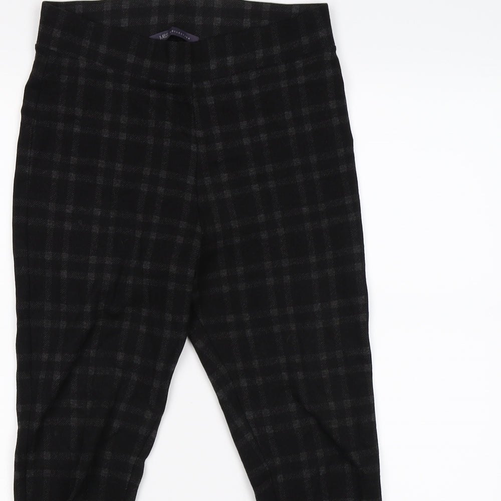 Marks and Spencer Womens Grey Check  Pedal Pusher Leggings Size 10 L25 in
