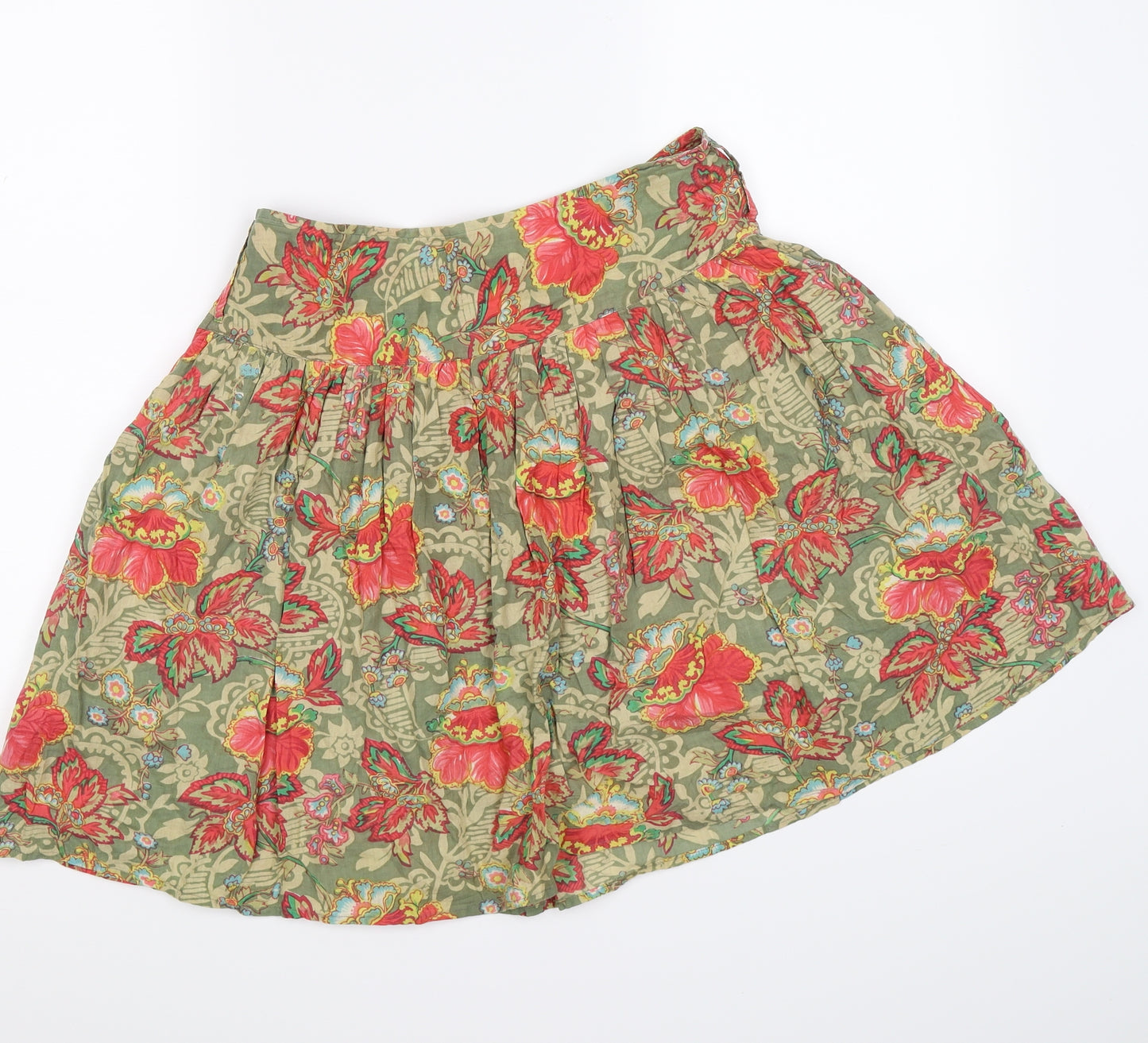Yumi Womens Green Floral  Flare Set Size S