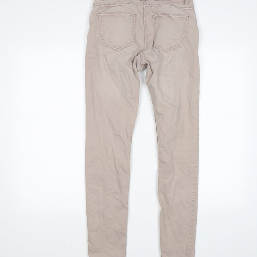 H&M Womens Beige  Denim Skinny Jeans Size 12 L28 in