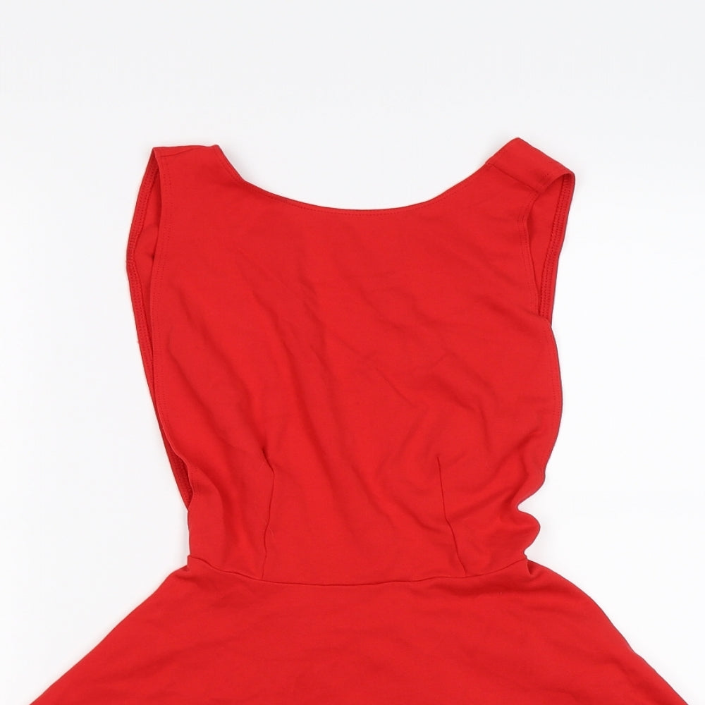 American Apparel Womens Red   Skater Dress  Size S  - backless