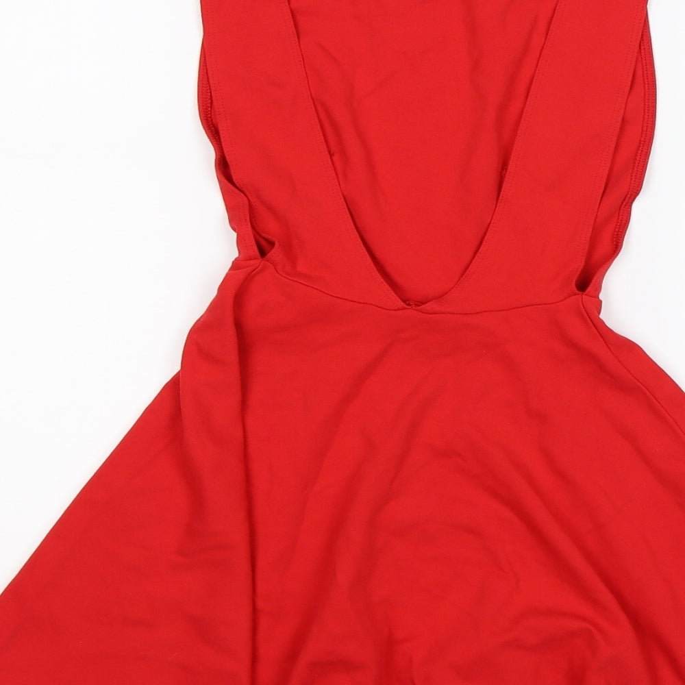 American Apparel Womens Red   Skater Dress  Size S  - backless