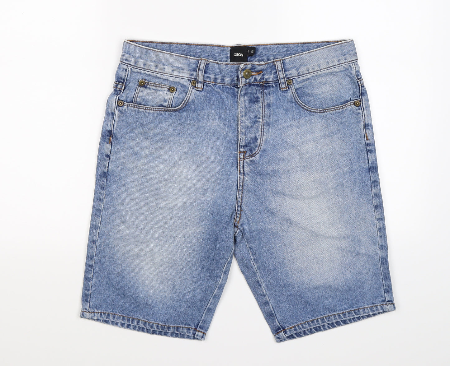 ASOS Mens Blue  Denim Chino Shorts Size 28