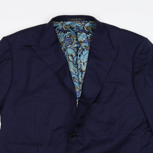 Indochino Mens Blue Check  Jacket Suit Jacket Size 44