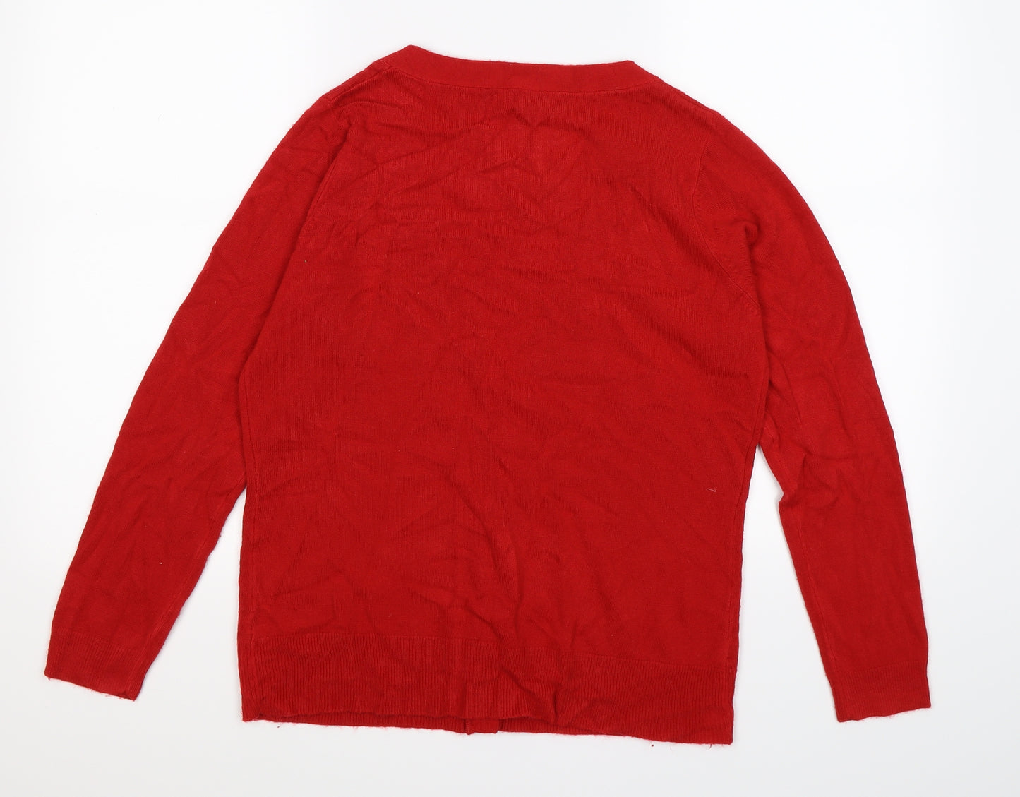 TU Womens Red  Knit Cardigan Jumper Size 14