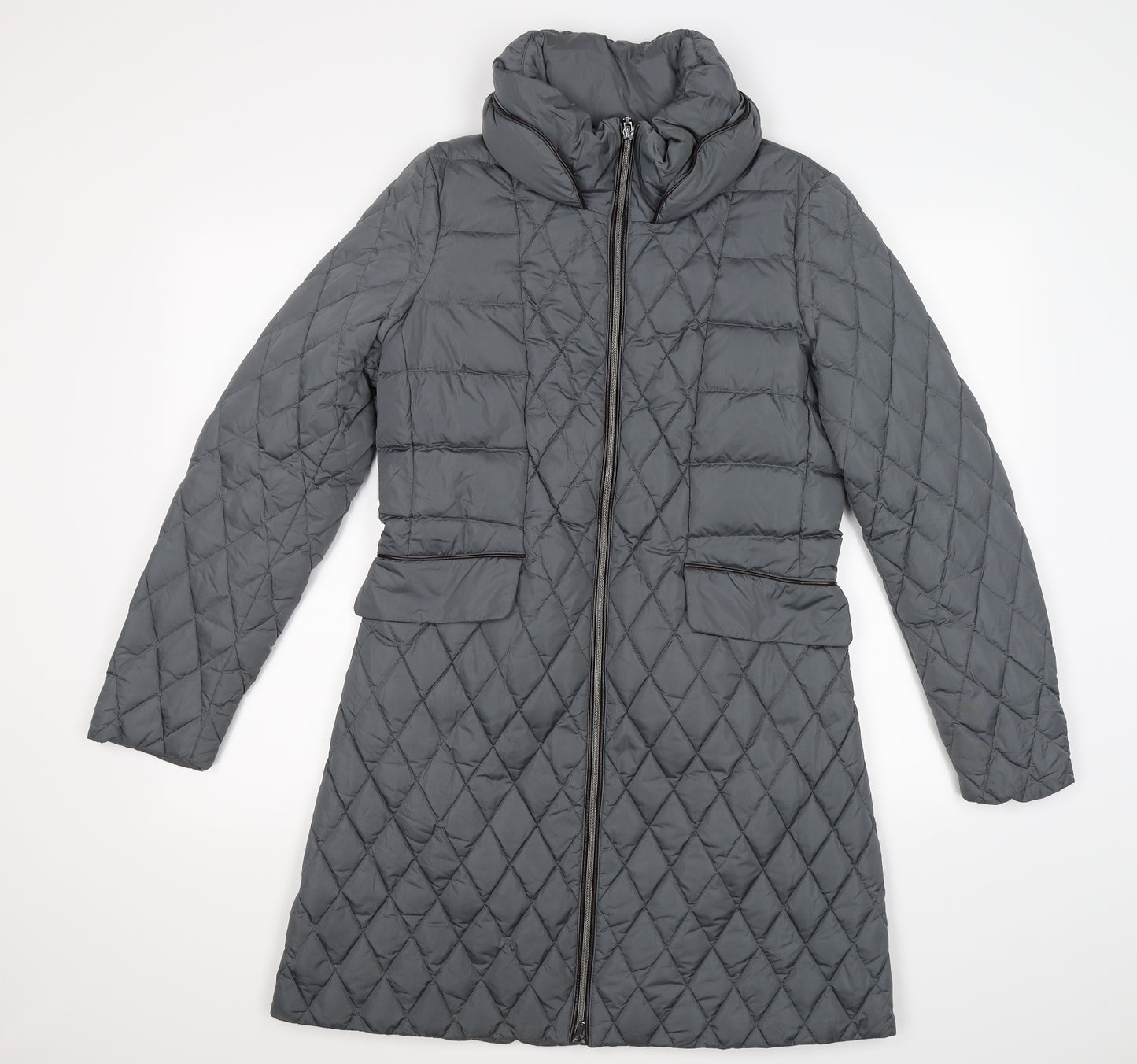 Geox Womens Grey   Quilted Coat Size 8