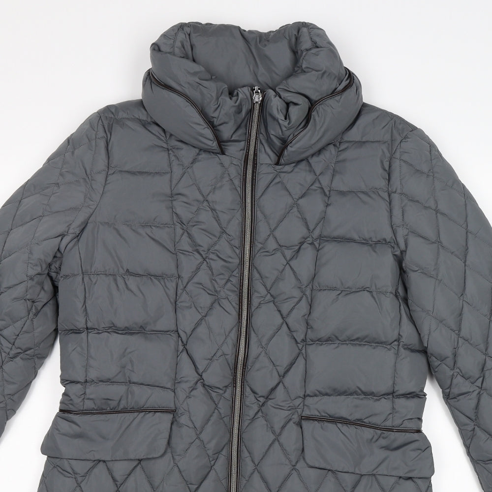Geox Womens Grey   Quilted Coat Size 8