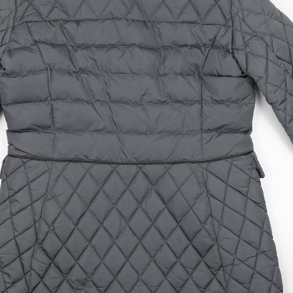 Geox Womens Grey   Quilted Coat Size 8
