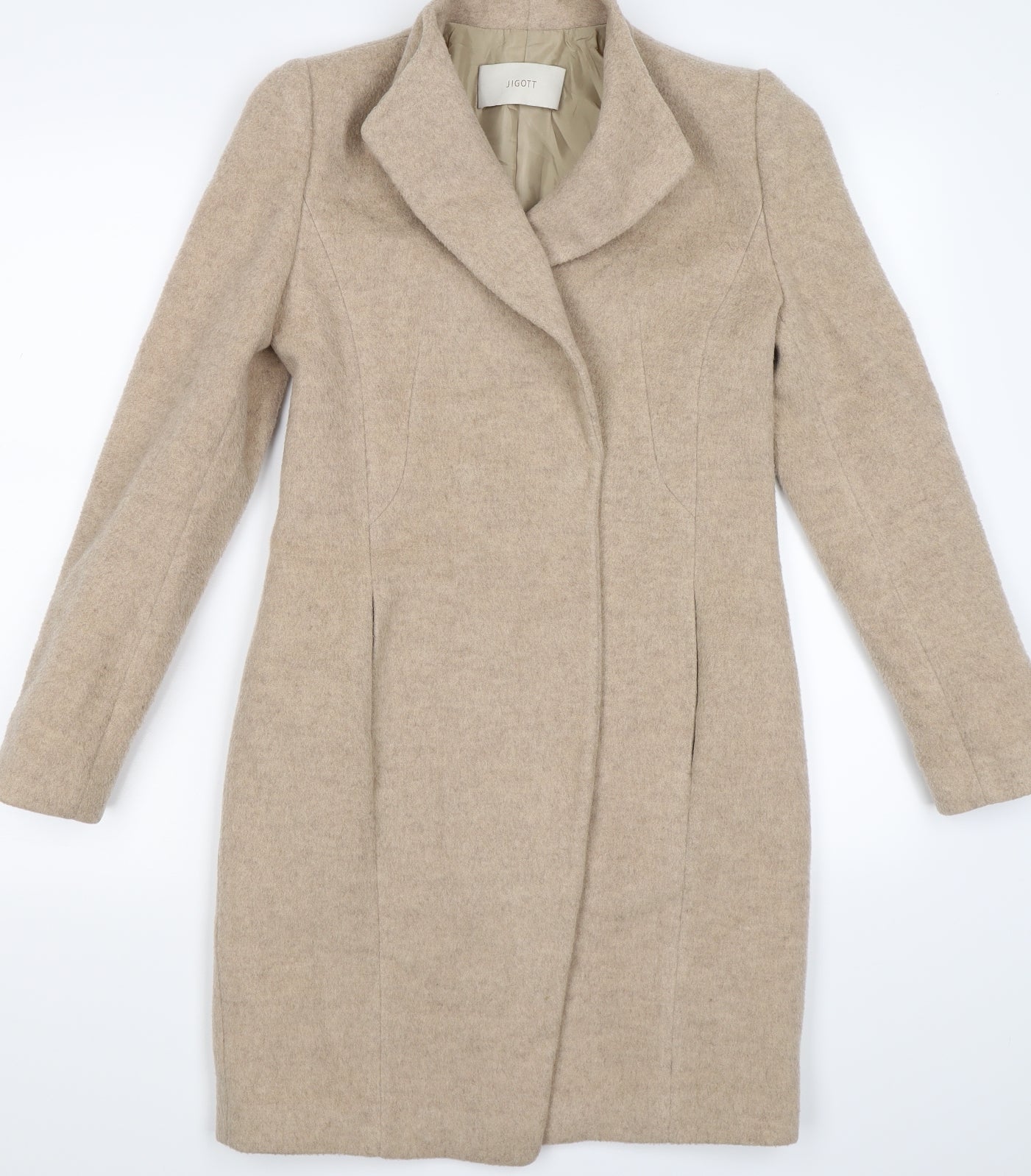 jigott Womens Beige  Knit Overcoat Coat Size XS