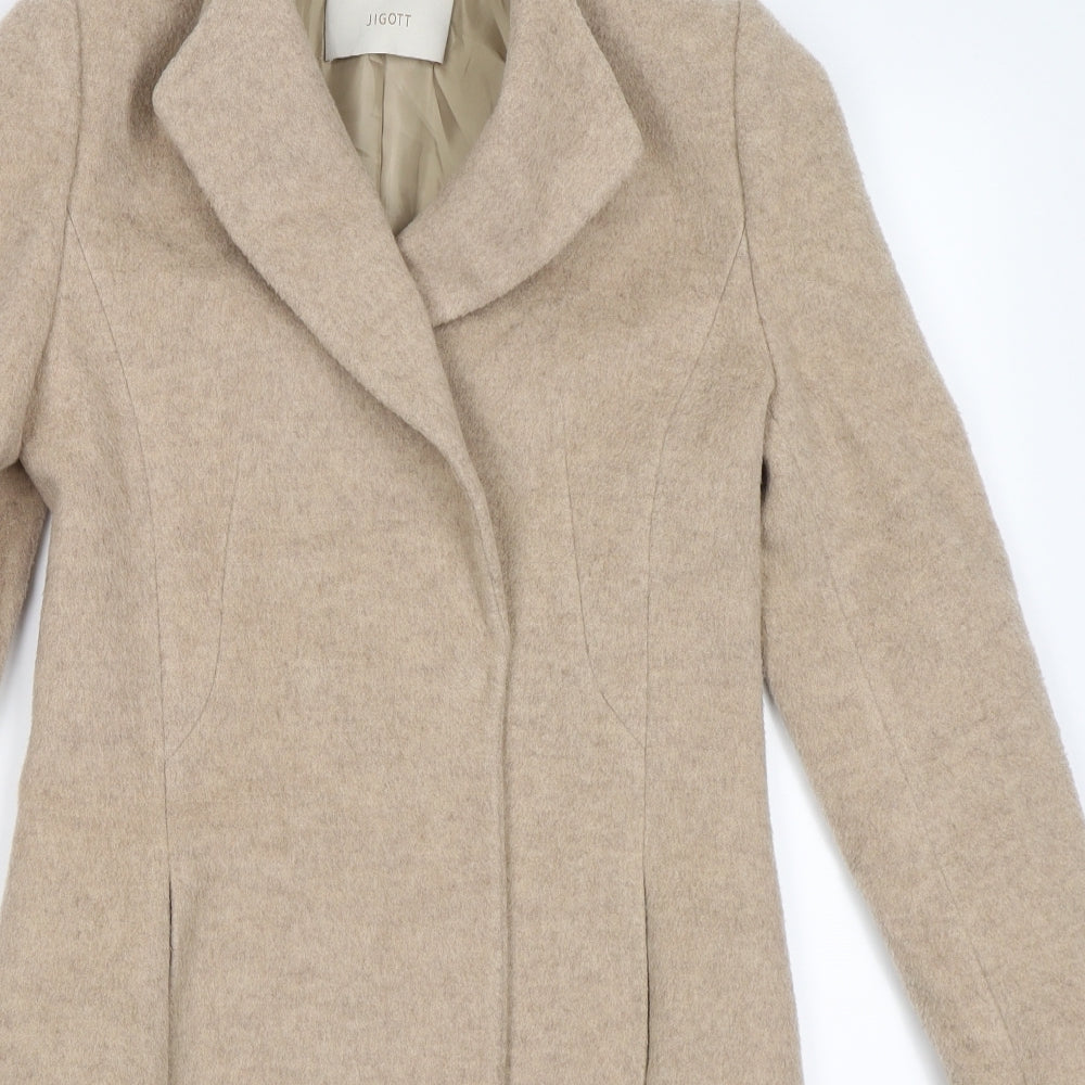 jigott Womens Beige  Knit Overcoat Coat Size XS