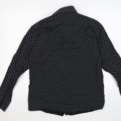 outrage Mens Black Argyle/Diamond   Button-Up Size M