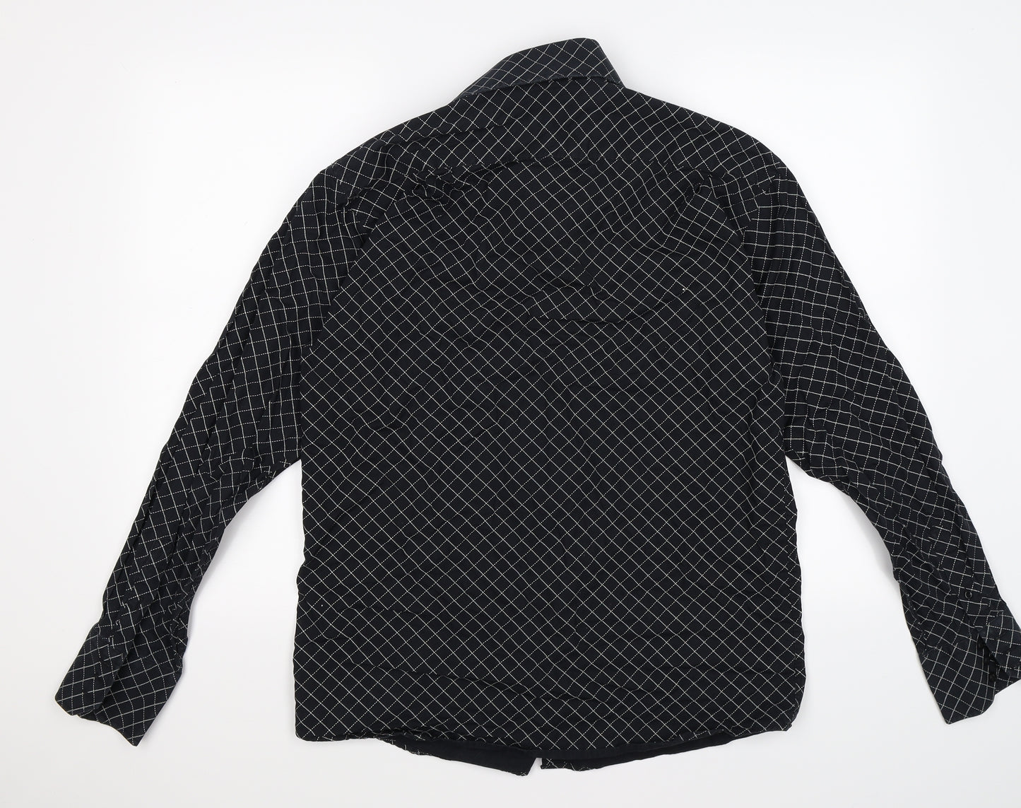 outrage Mens Black Argyle/Diamond   Button-Up Size M
