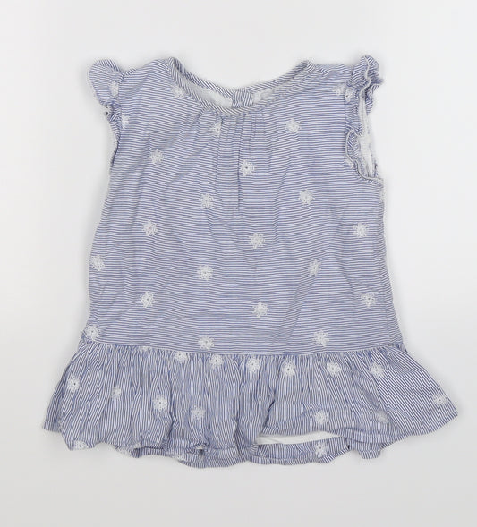 Front view of Tu girls’ blue floral fit & flare, size 12-18, months