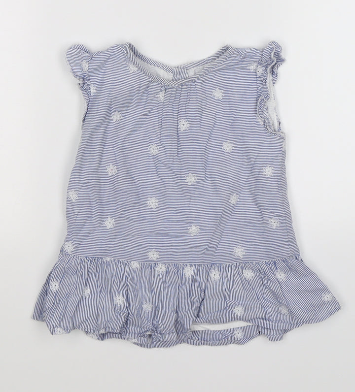 TU Girls Blue Floral Fit & Flare Size 12-18 Months