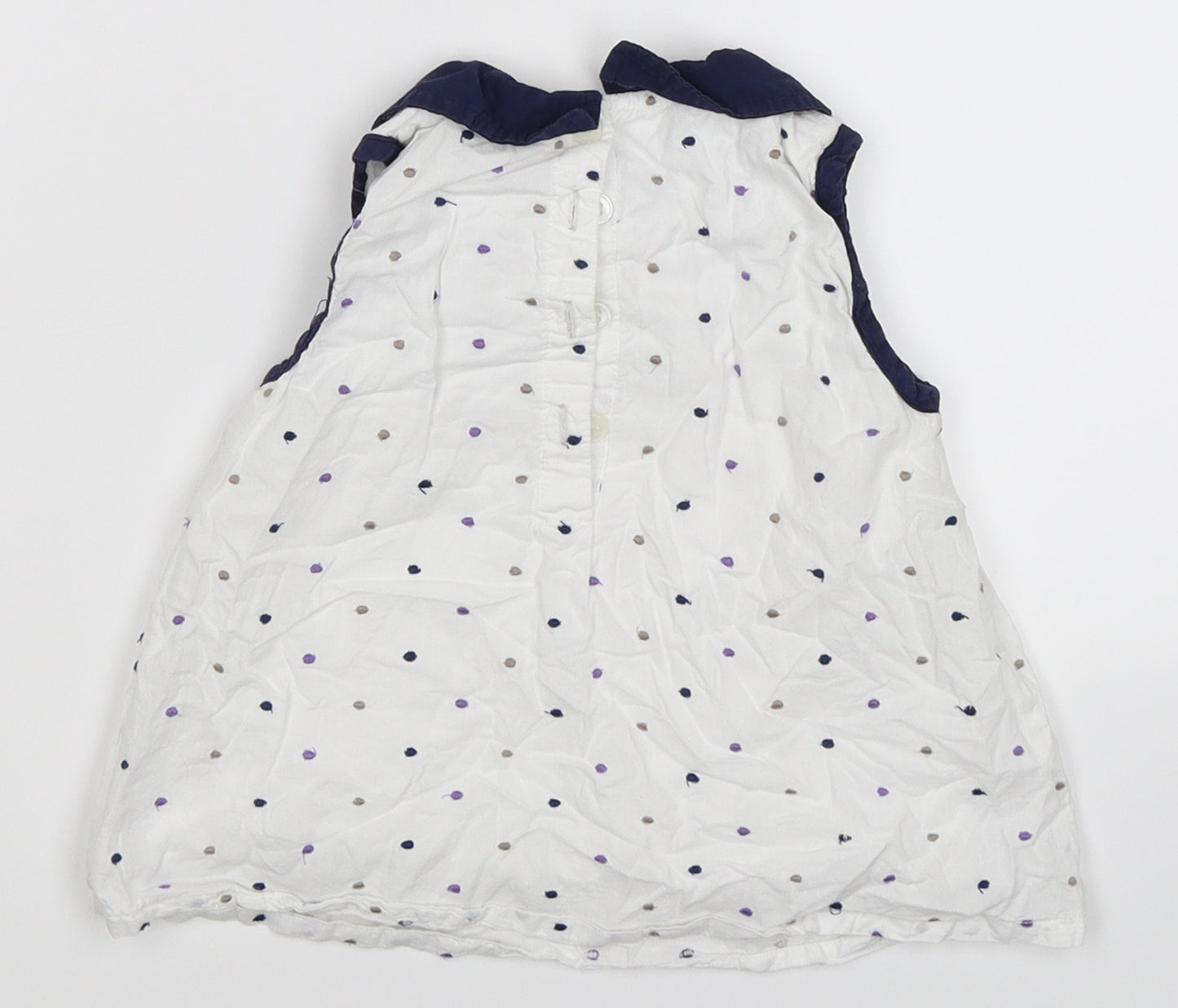TU Girls White Polka Dot  Tunic T-Shirt Size 2-3 Years
