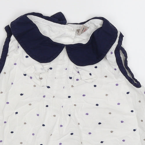 TU Girls White Polka Dot  Tunic T-Shirt Size 2-3 Years