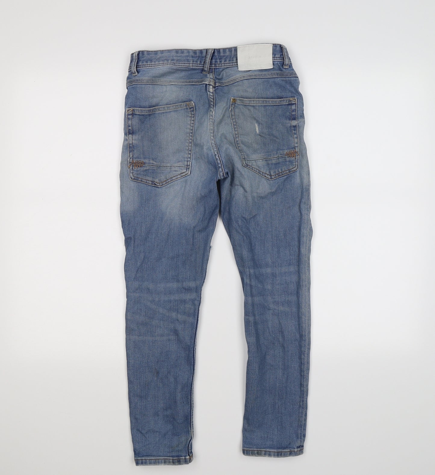 H&M Boys Blue  Denim Skinny Jeans Size 9-10 Years - distressed