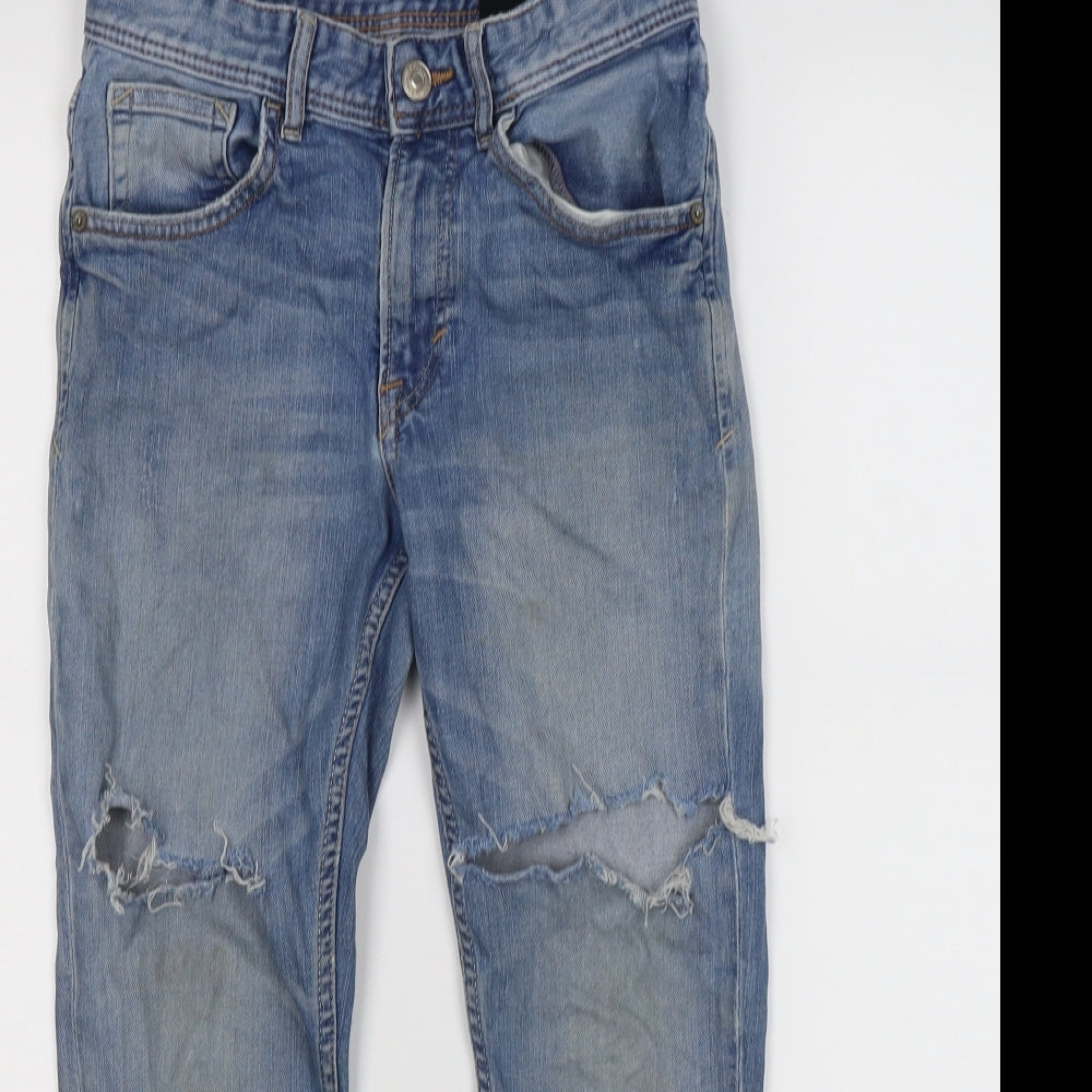 H&M Boys Blue  Denim Skinny Jeans Size 9-10 Years - distressed