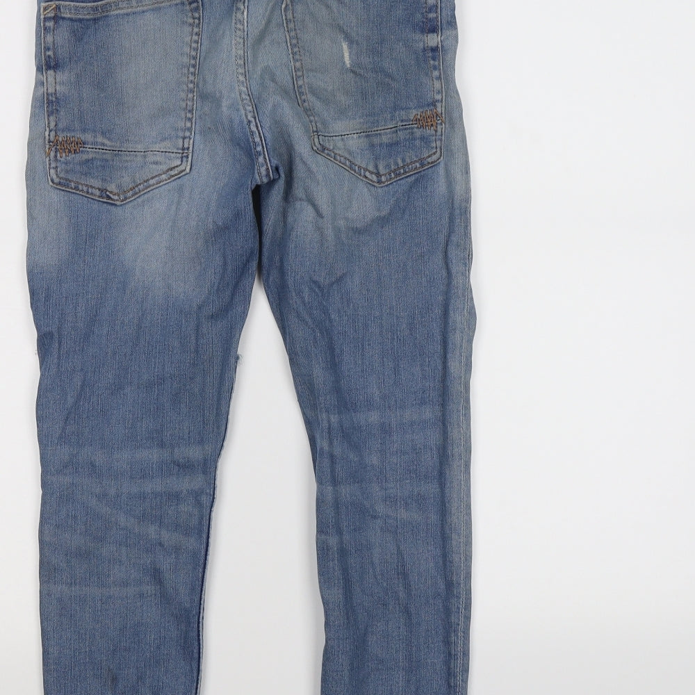 H&M Boys Blue  Denim Skinny Jeans Size 9-10 Years - distressed