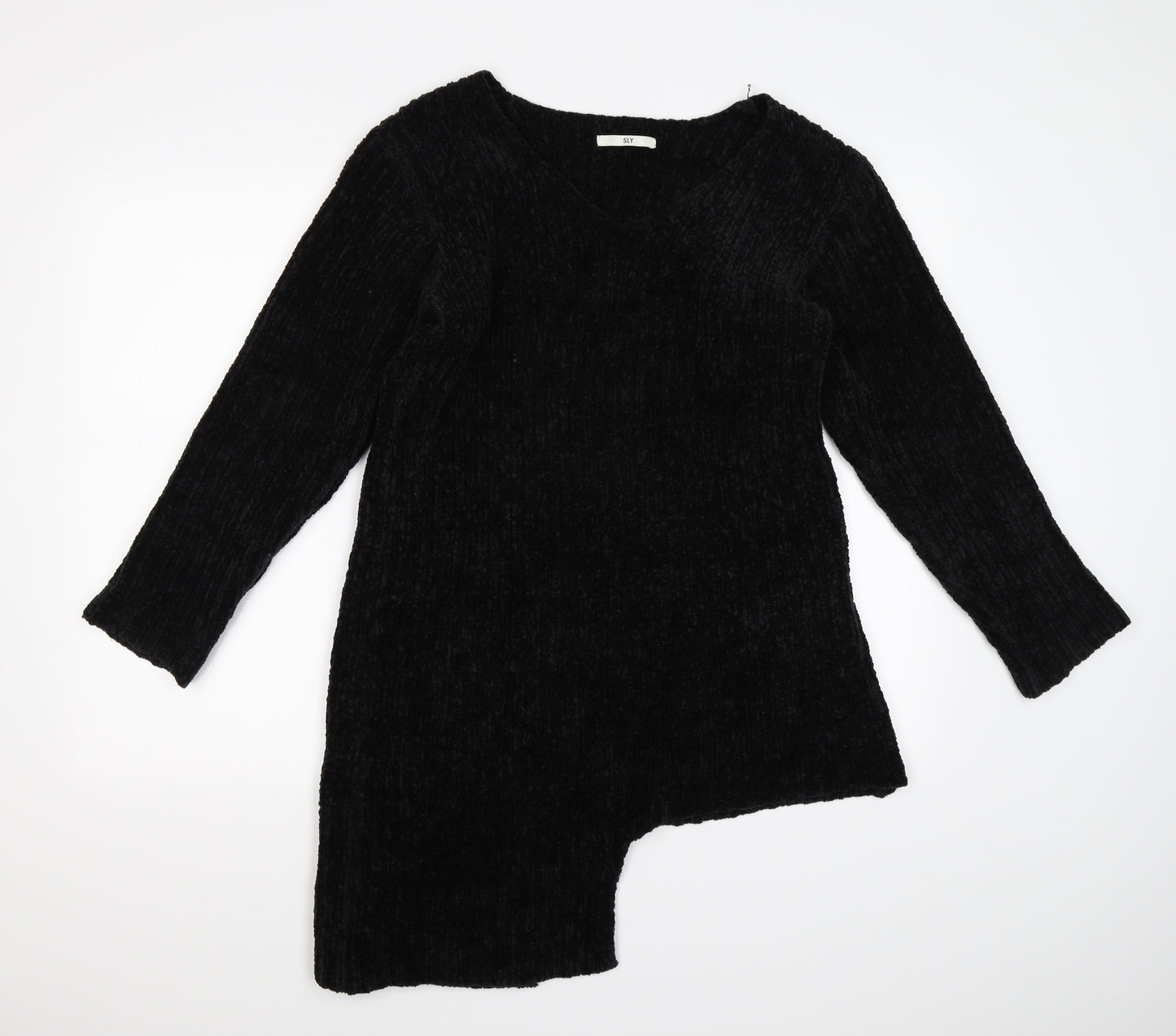 SLY Womens Black Striped Knit Jumper Dress  One Size  - Asymmetric