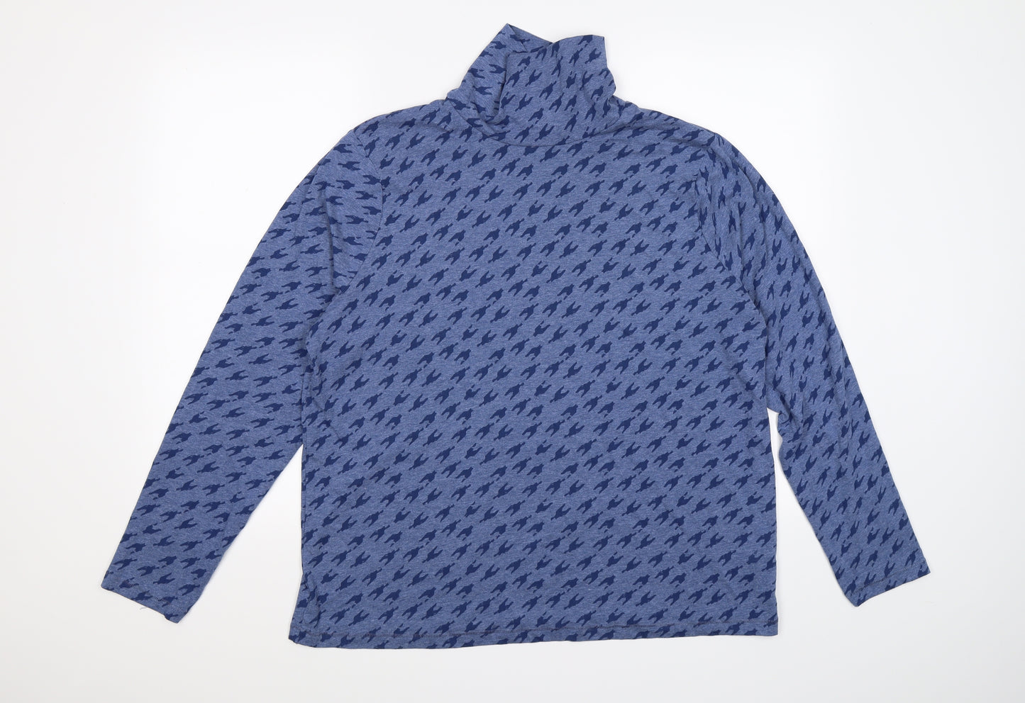 TU Womens Blue Houndstooth  Basic T-Shirt Size 20