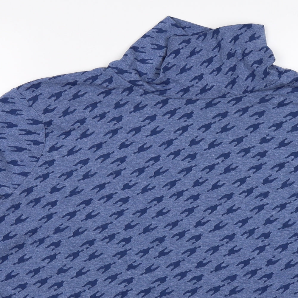 TU Womens Blue Houndstooth  Basic T-Shirt Size 20