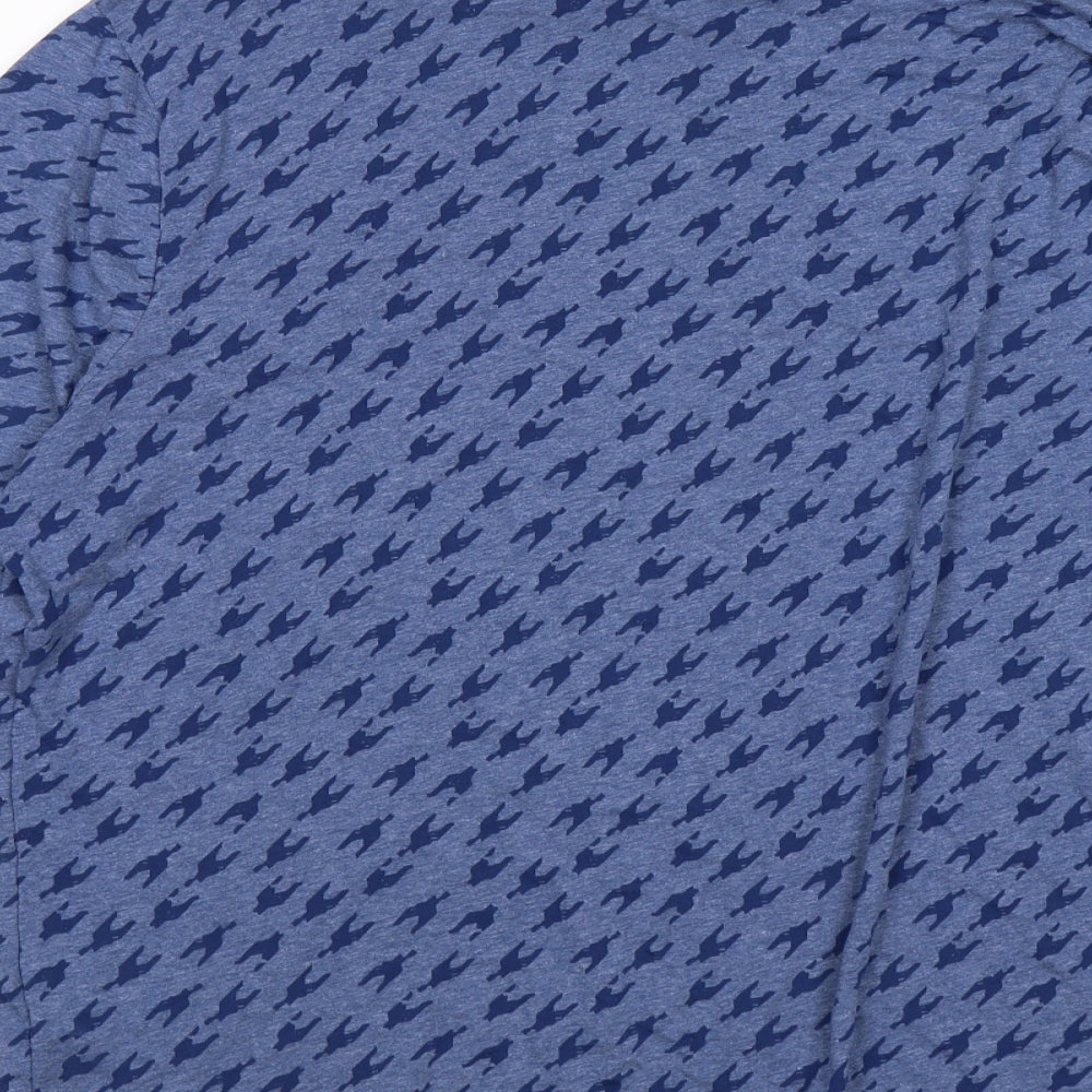 TU Womens Blue Houndstooth  Basic T-Shirt Size 20