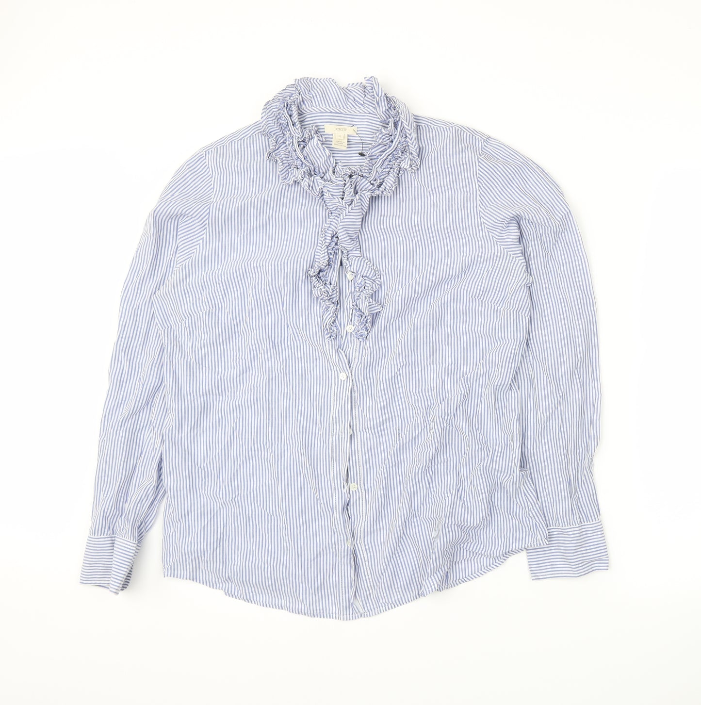 J.CREW Womens Blue Striped  Basic Blouse Size 12