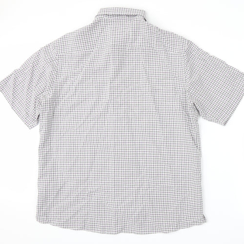 Marks and Spencer Mens White Plaid   Button-Up Size L