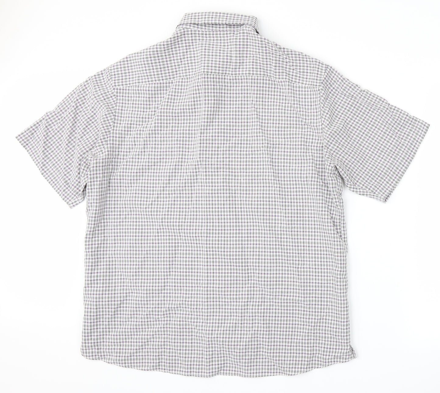 Marks and Spencer Mens White Plaid   Button-Up Size L