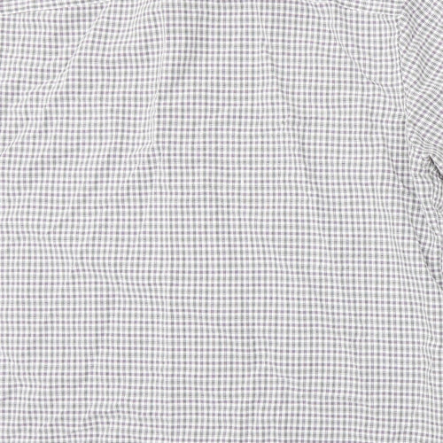 Marks and Spencer Mens White Plaid   Button-Up Size L
