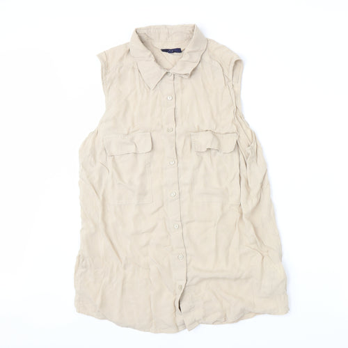 Gap Womens Beige   Basic Button-Up Size M