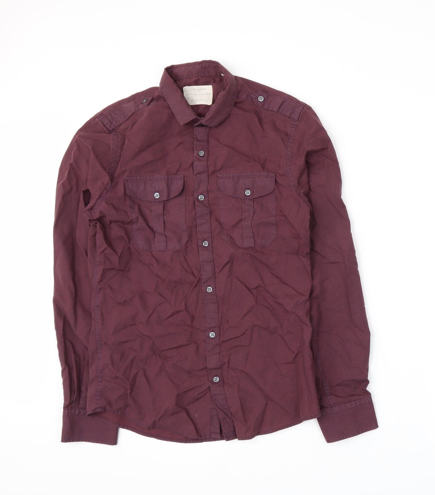 River Island Mens Purple    Button-Up Size S