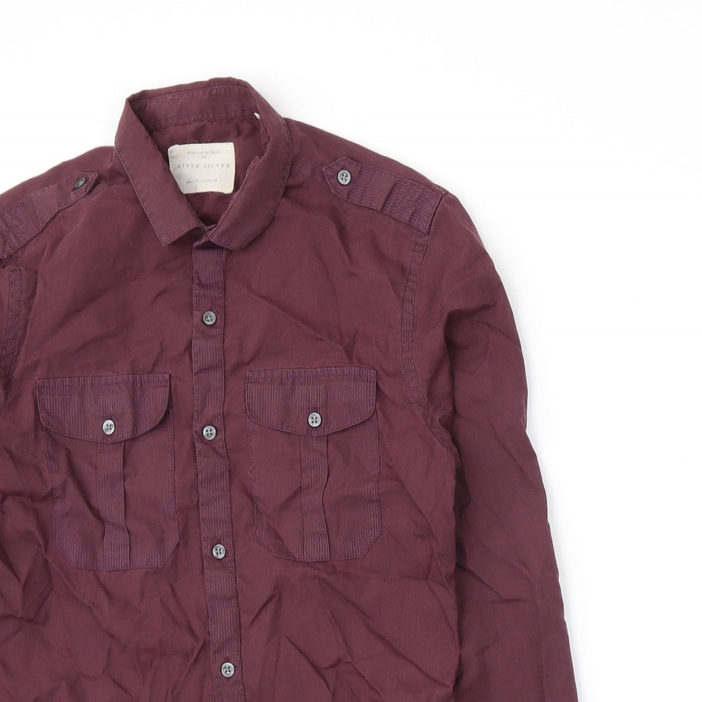 River Island Mens Purple    Button-Up Size S