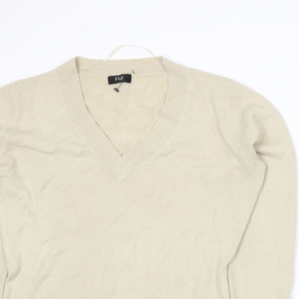 F&F Womens Beige  Knit Pullover Jumper Size 10