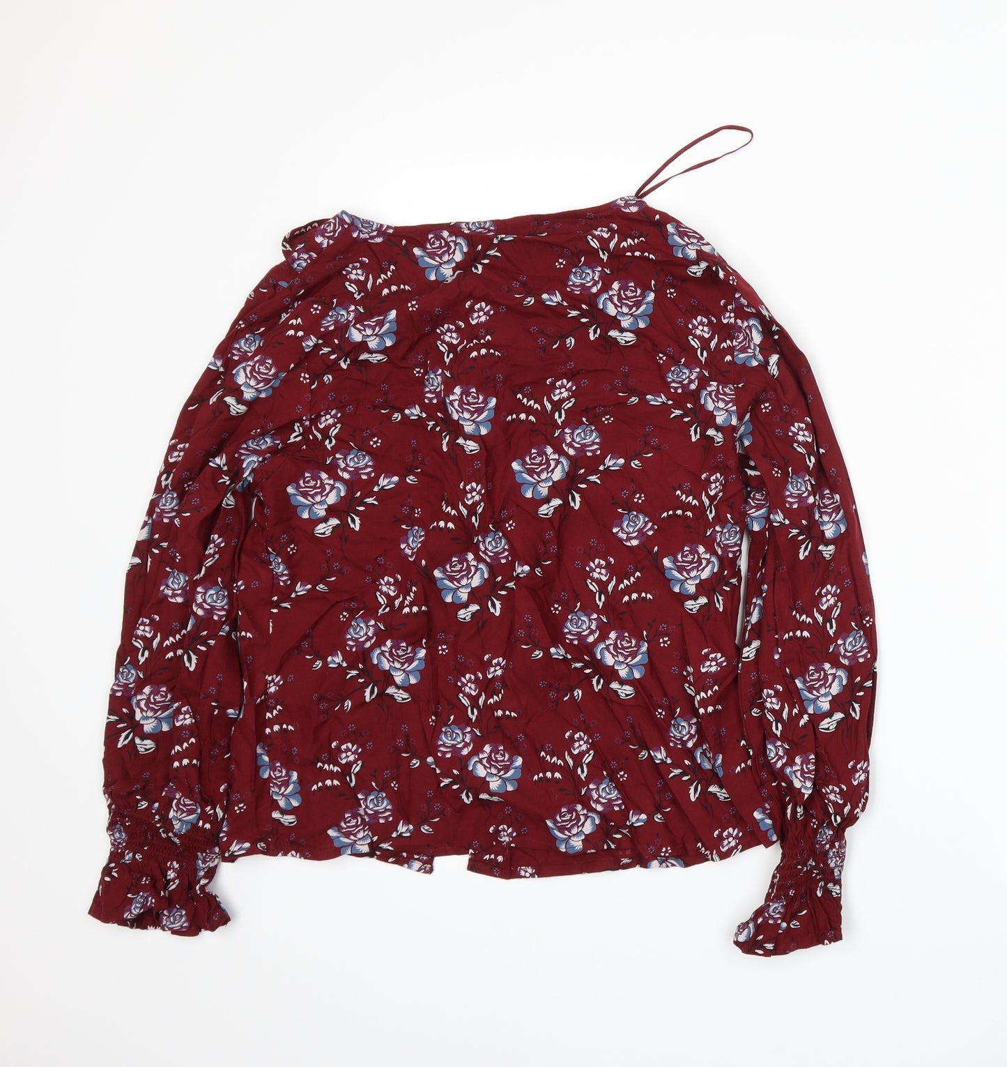 Papaya Womens Red Floral  Basic Blouse Size 10