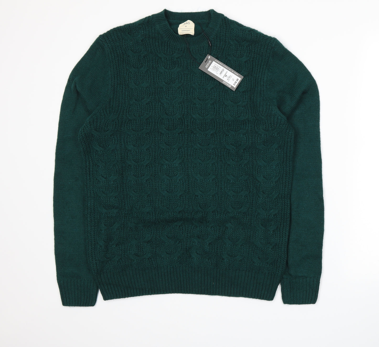 Marks and Spencer Mens Green  Knit Pullover Jumper Size M
