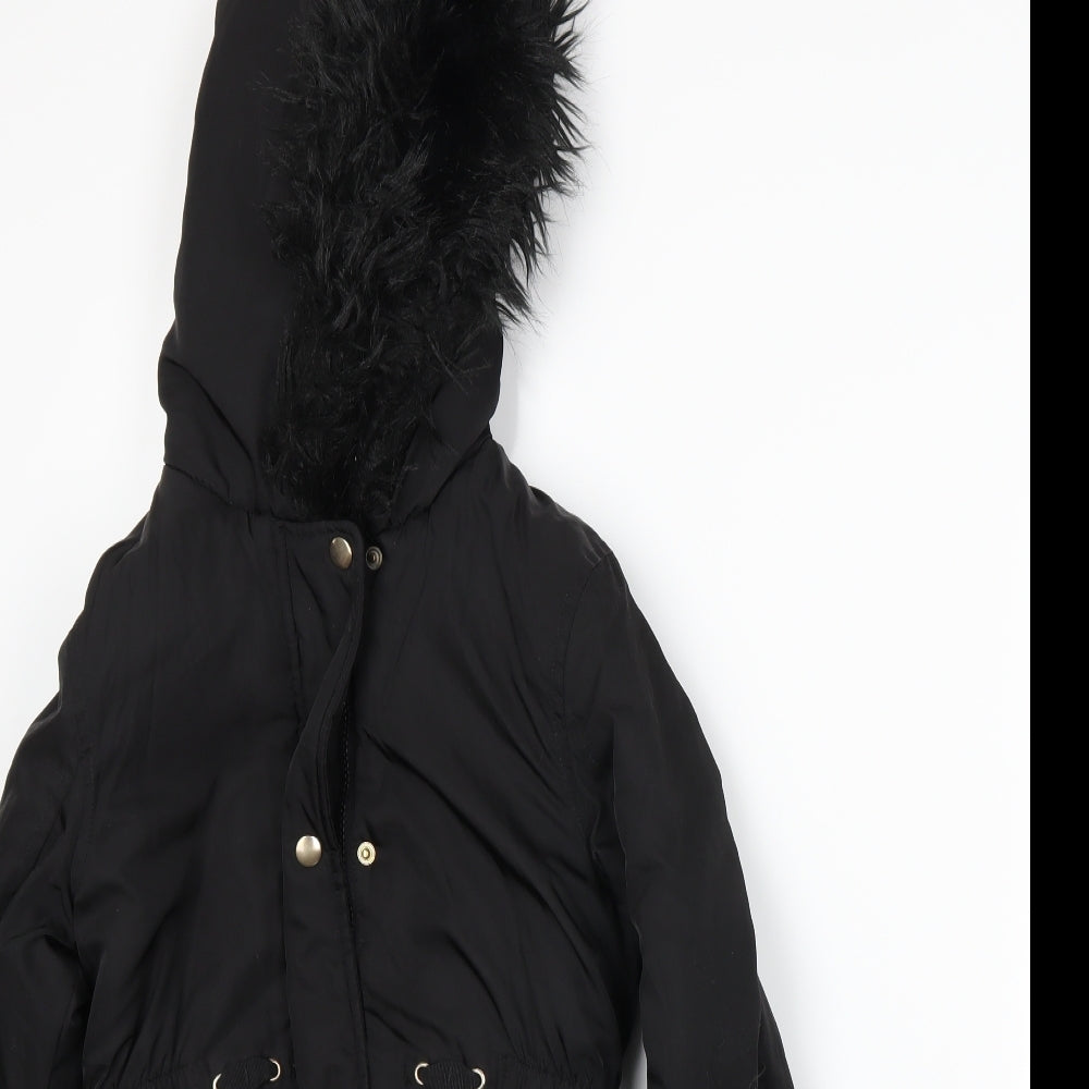 Blue Zoo Girls Black   Basic Coat Coat Size 9-10 Years