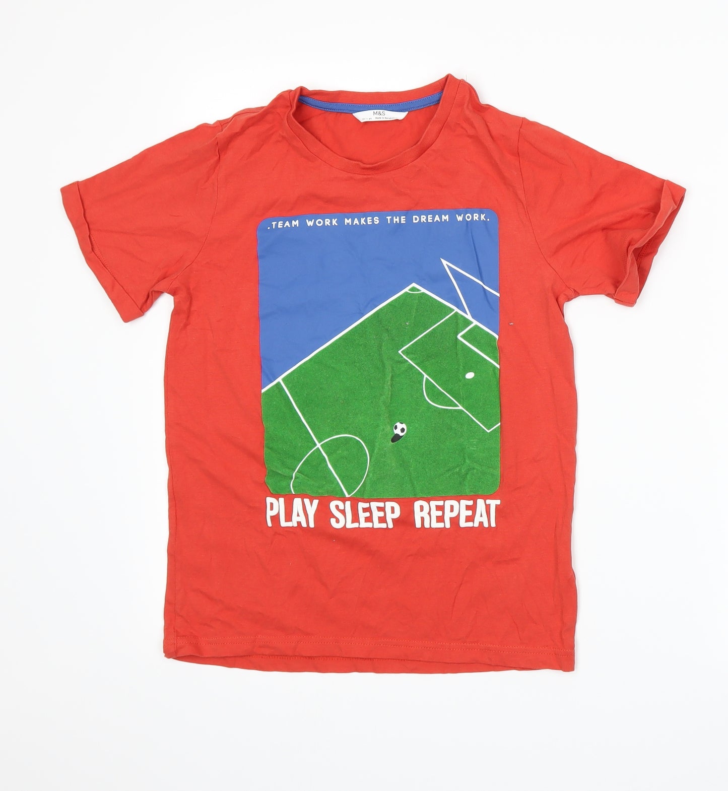 Marks and Spencer Boys Orange  Jersey Basic T-Shirt Size 10-11 Years