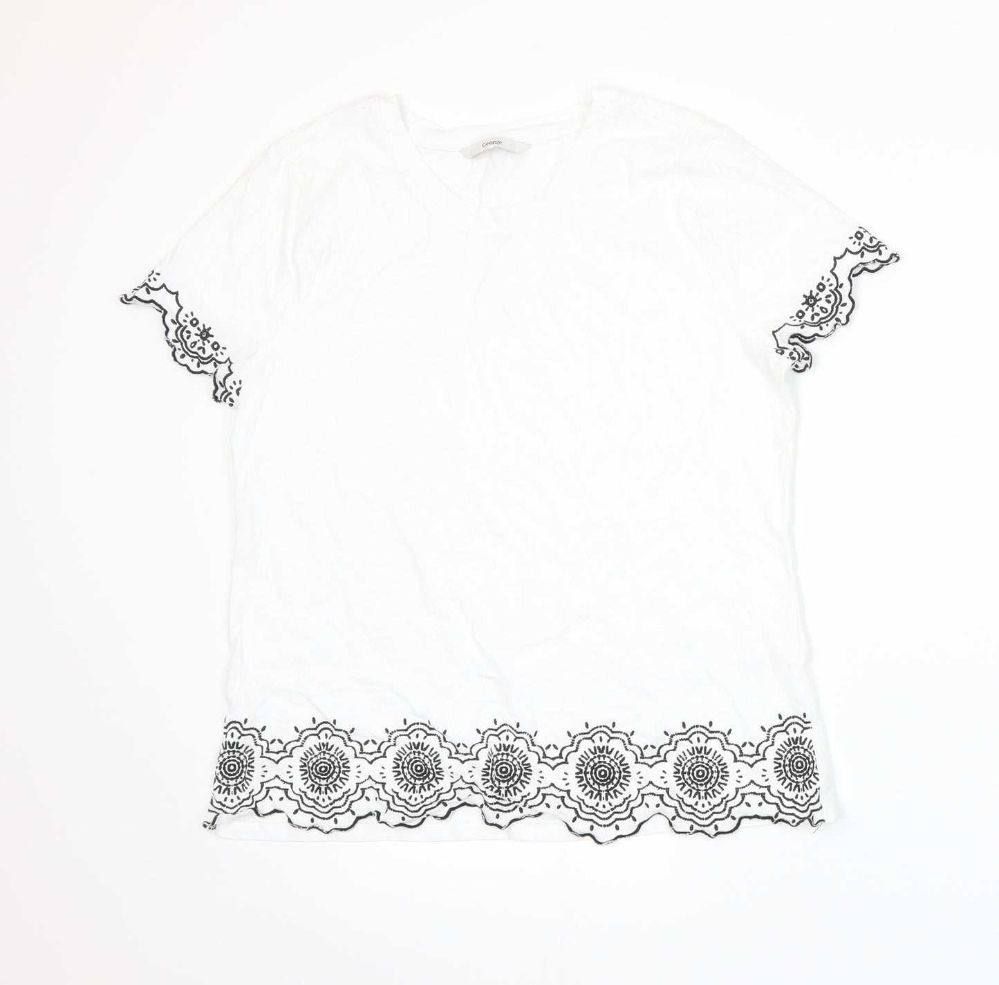 George Womens White   Basic T-Shirt Size 10