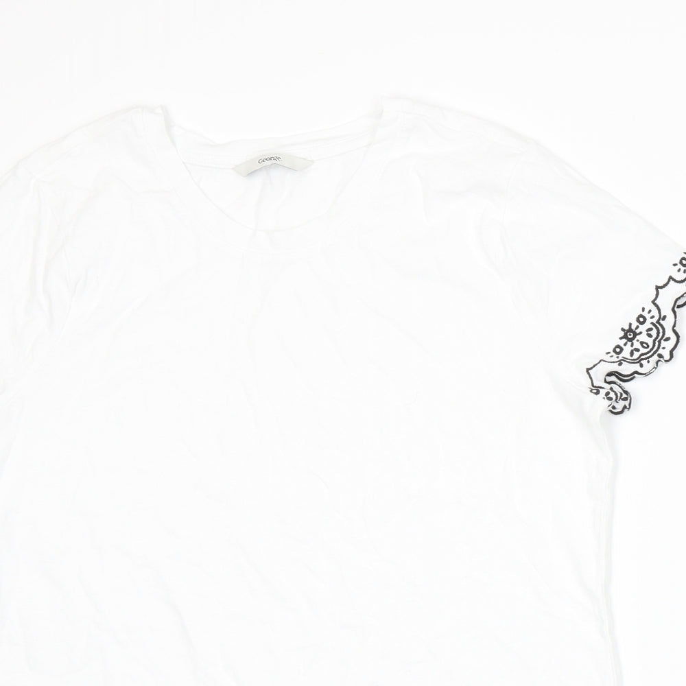 George Womens White   Basic T-Shirt Size 10