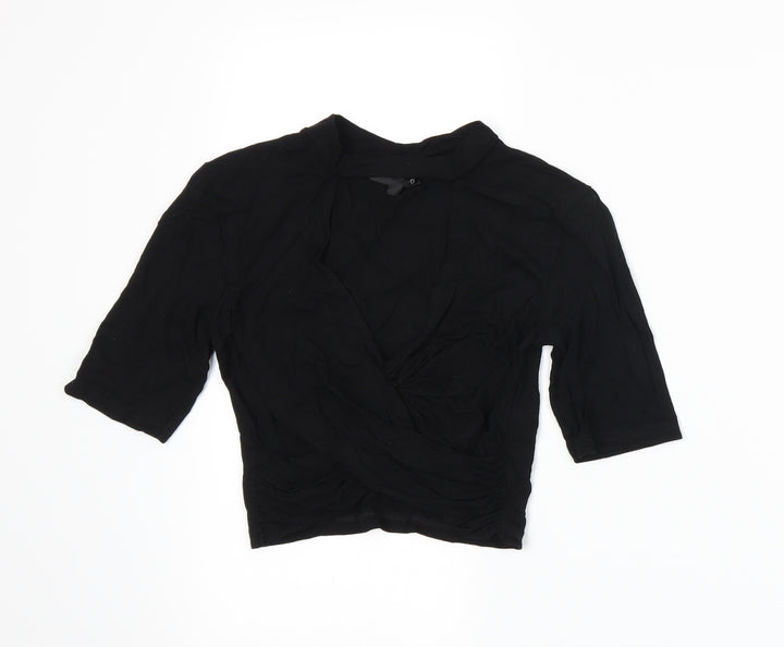 Topshop Womens Black Basic T-Shirt Size 8