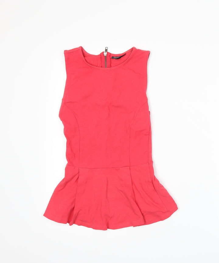 Topshop Womens Pink Basic Tank Size 8