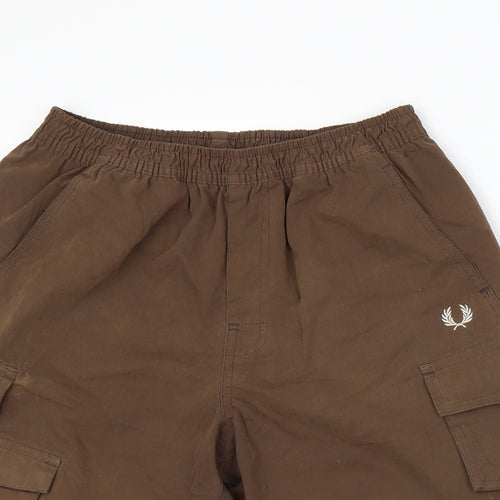Fred Perry Boys Brown   Cargo Shorts Size M