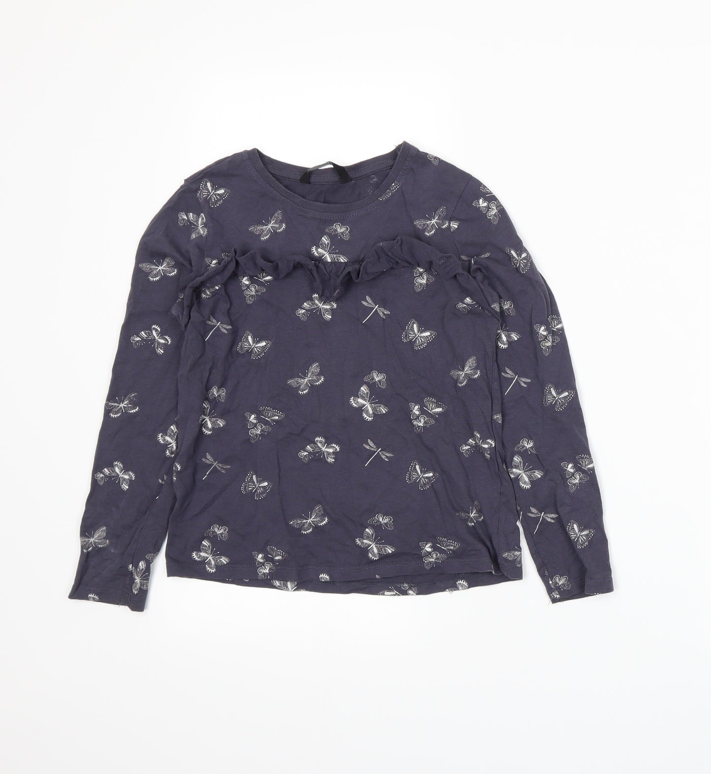 George Girls Grey  Jersey Basic T-Shirt Size 8-9 Years