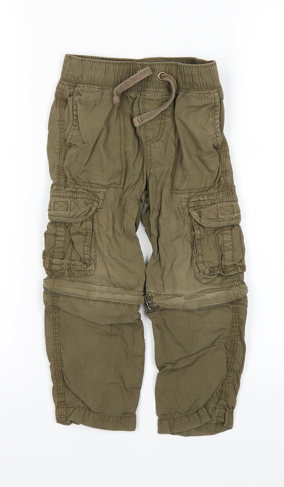 John Lewis Boys Green   Cargo Trousers Size 3 Years