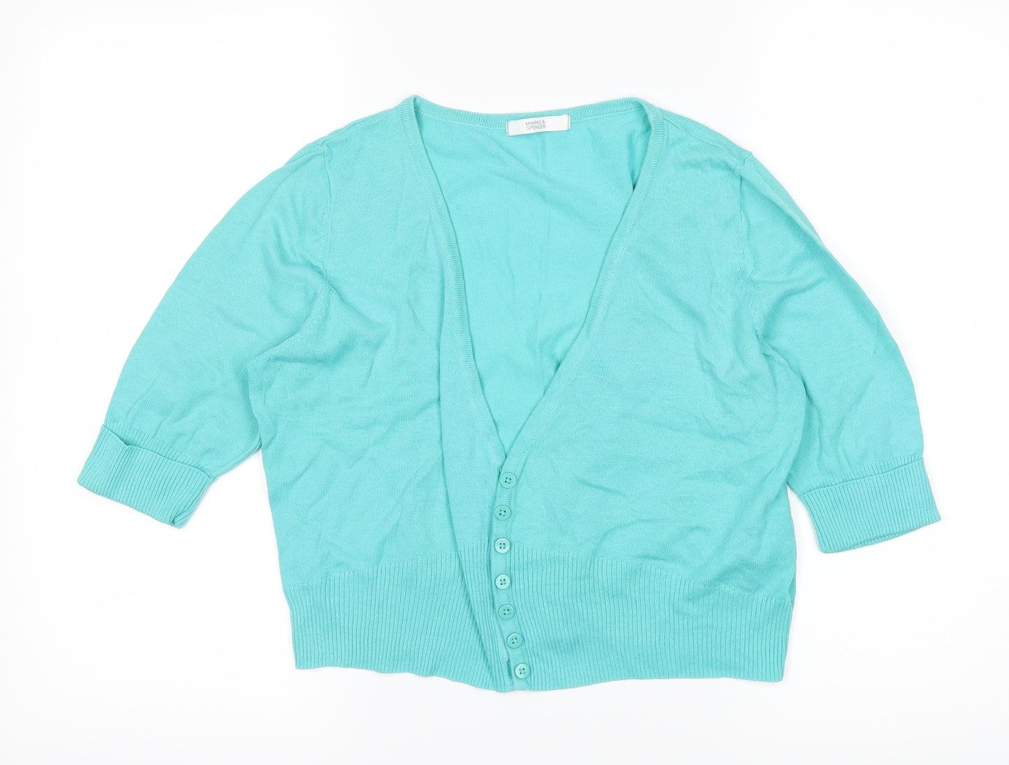 Marks and Spencer Womens Blue   Cardigan Jumper Size 16