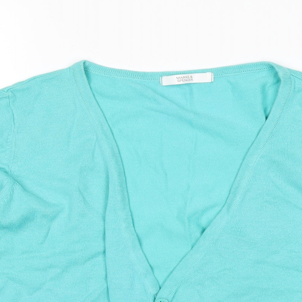 Marks and Spencer Womens Blue   Cardigan Jumper Size 16
