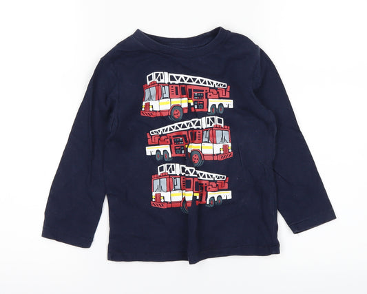 Front view of Gap boys’ blue basic t-shirt, size 3, years