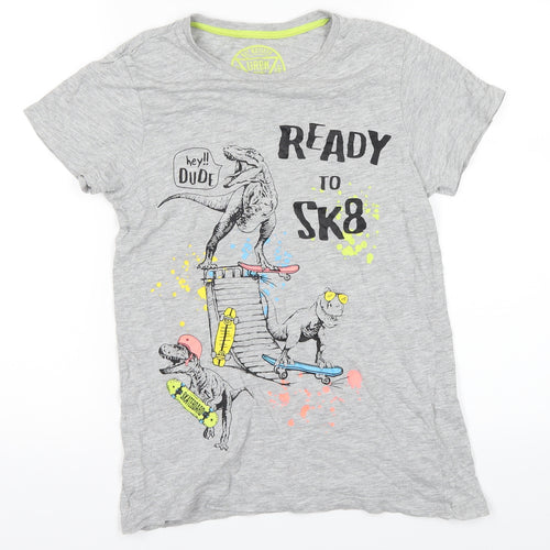 Preworn Boys Grey   Basic T-Shirt Size 10 Years